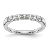 14k White Gold 3/4 ct Lab Grown Diamond VS/SI+ G+ 7 Stone Complete Band