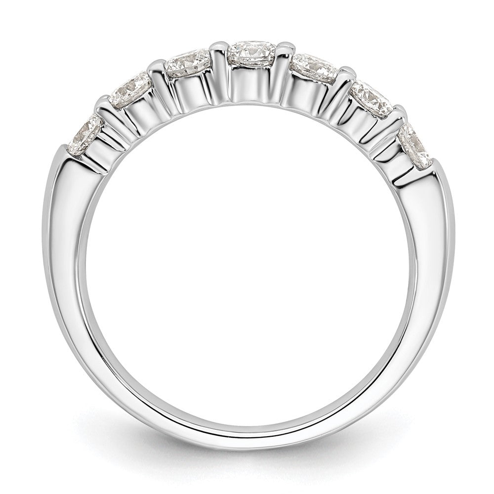 14k White Gold 1 ct Lab Grown Diamond VS/SI+ G+ 7 Stone Complete Band