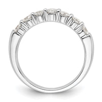 14k White Gold 1 ct Lab Grown Diamond VS/SI+ G+ 7 Stone Complete Band