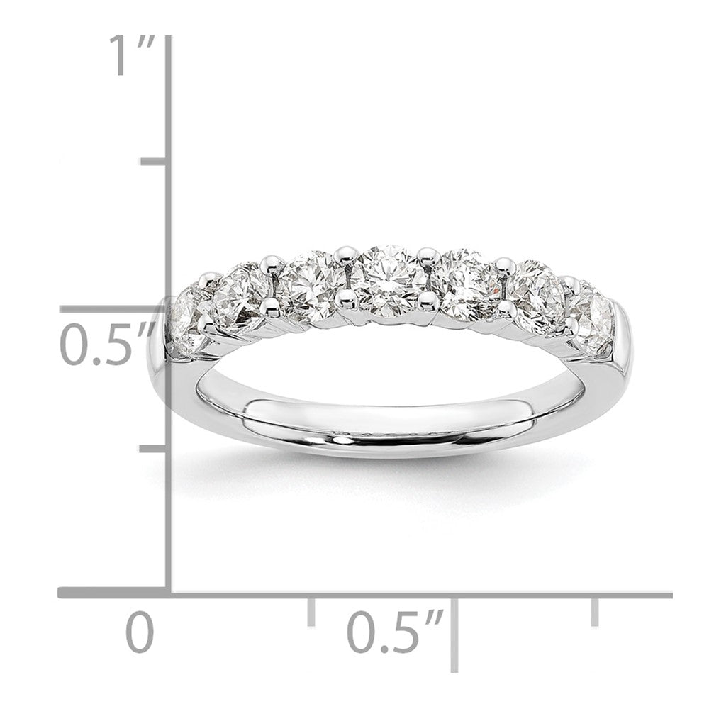 14k White Gold 1 1/5 ct Lab Grown Diamond VS/SI+ G+ 7 Stone Complete Band