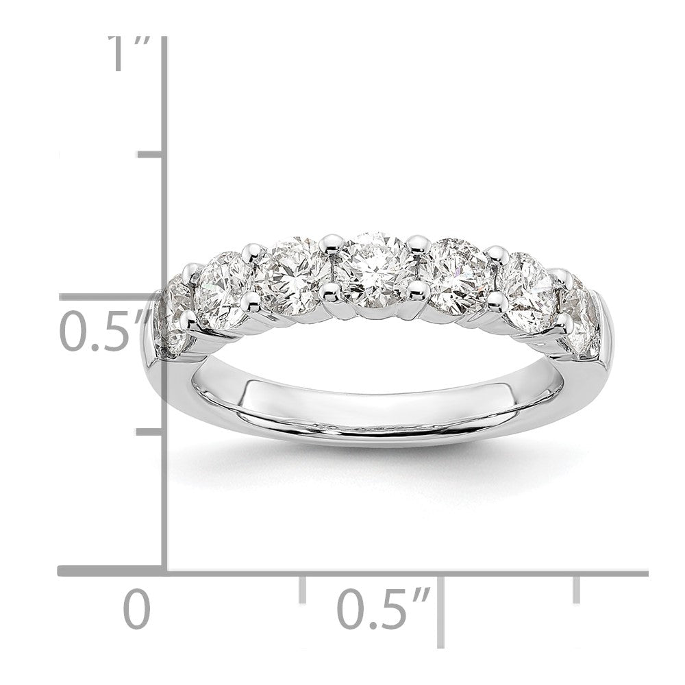 14k White Gold 1 5/8 ct Lab Grown Diamond VS/SI+ G+ 7 Stone Complete Band