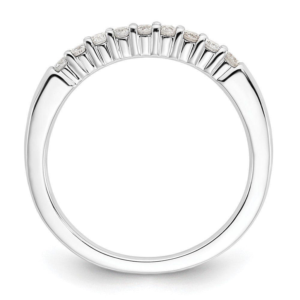 14k White Gold 1/5ct Lab Grown Diamond VS/SI+ G+ 9 Stone Complete Band