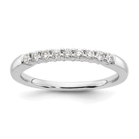 14k White Gold 1/5ct Lab Grown Diamond VS/SI+ G+ 9 Stone Complete Band