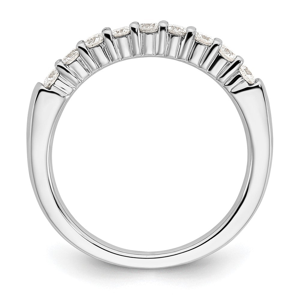 14k White Gold 1/2 ct Lab Grown Diamond VS/SI+ G+ 9 Stone Complete Band