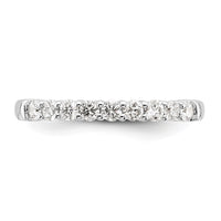 14k White Gold 1/2 ct Lab Grown Diamond VS/SI+ G+ 9 Stone Complete Band
