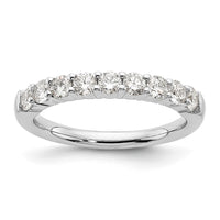 14k White Gold 3/4 ct Lab Grown Diamond VS/SI+ G+ 9 Stone Complete Band