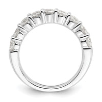 14k White Gold 1 5/8 ct Lab Grown Diamond VS/SI+ G+ 9 Stone Complete Band