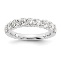 14k White Gold 1 5/8 ct Lab Grown Diamond VS/SI+ G+ 9 Stone Complete Band