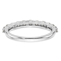 14k White Gold 3/4 ct Lab Grown Diamond VS/SI+ G+ 11 Stone Complete Band