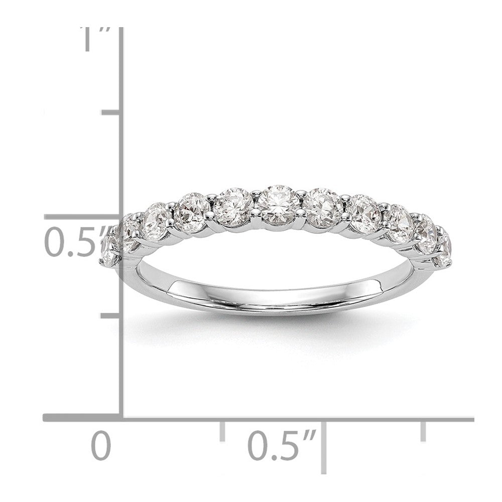 14k White Gold 3/4 ct Lab Grown Diamond VS/SI+ G+ 11 Stone Complete Band