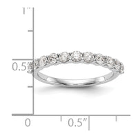 14k White Gold 3/4 ct Lab Grown Diamond VS/SI+ G+ 11 Stone Complete Band