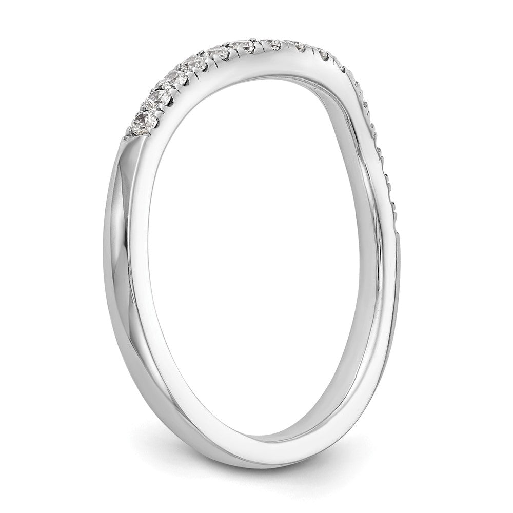 14k White Gold 1/5ct Lab Grown Diamond VS/SI+ G+ Complete Curved Band