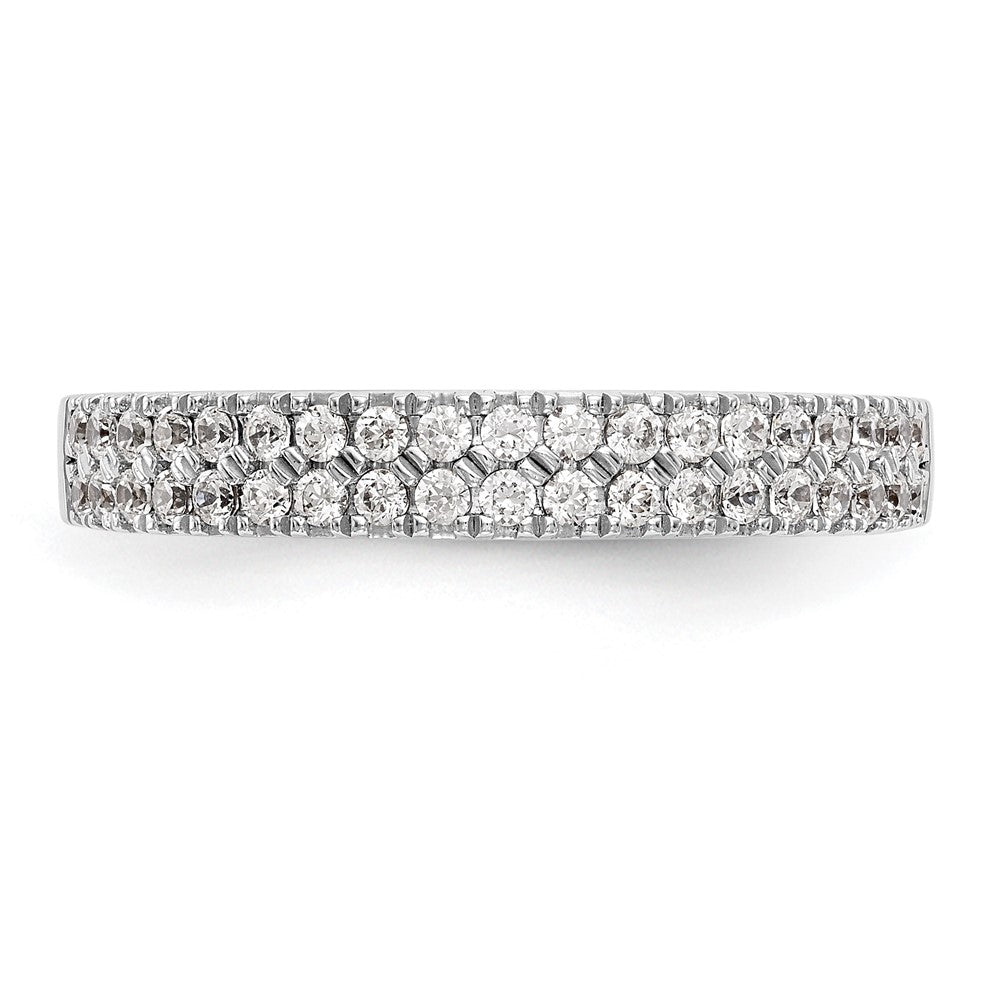 14k White Gold 3/8 ct Lab Grown Dia VS/SI+ G+ Complete Double Row Band