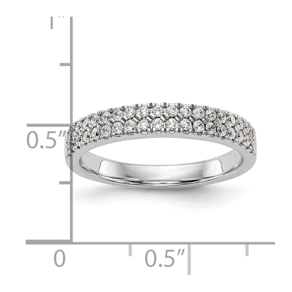 14k White Gold 3/8 ct Lab Grown Dia VS/SI+ G+ Complete Double Row Band