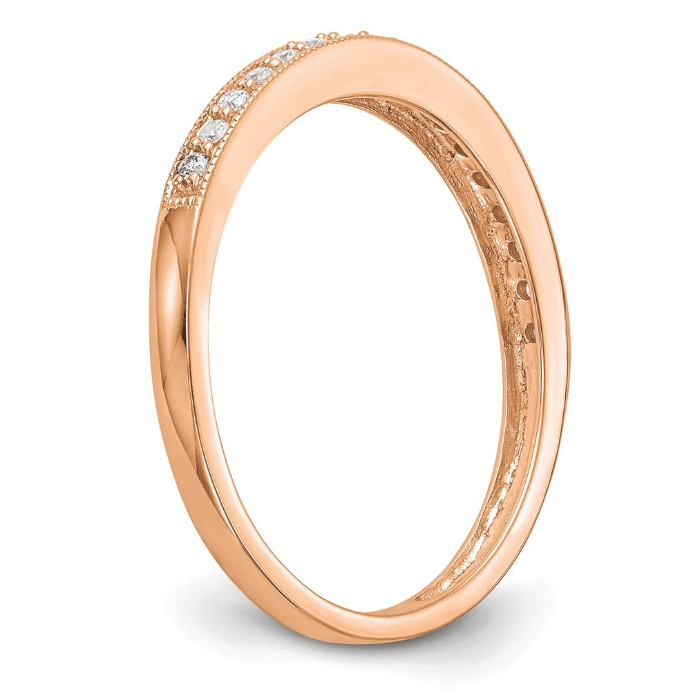 14k Rose Gold 1/6 ct Lab Grown Diamond VS/SI+ G+ Complete Wedding Band
