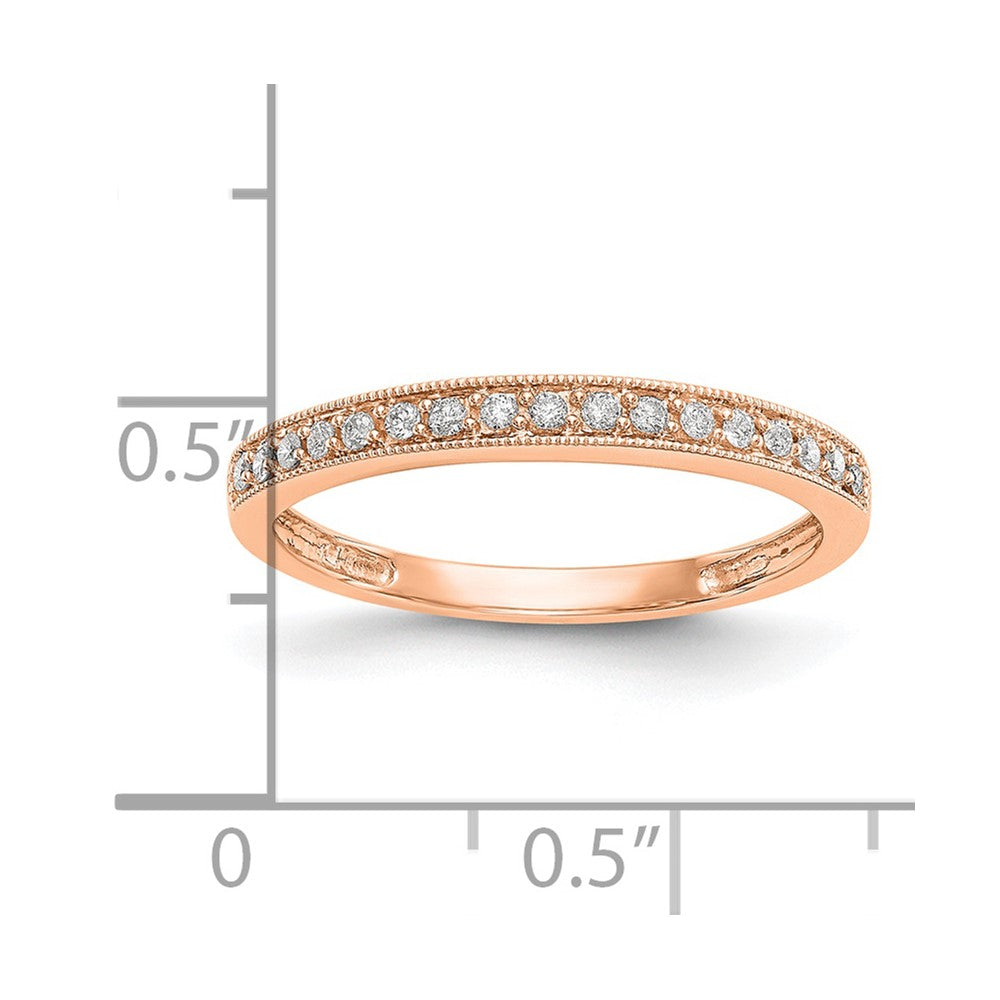 14k Rose Gold 1/6 ct Lab Grown Diamond VS/SI+ G+ Complete Wedding Band