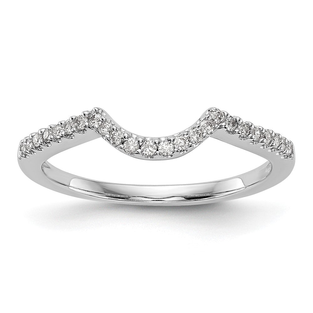 14k White Gold 1/6 ct Lab Grown Diamond VS/SI+ G+ Complete Concaved Band