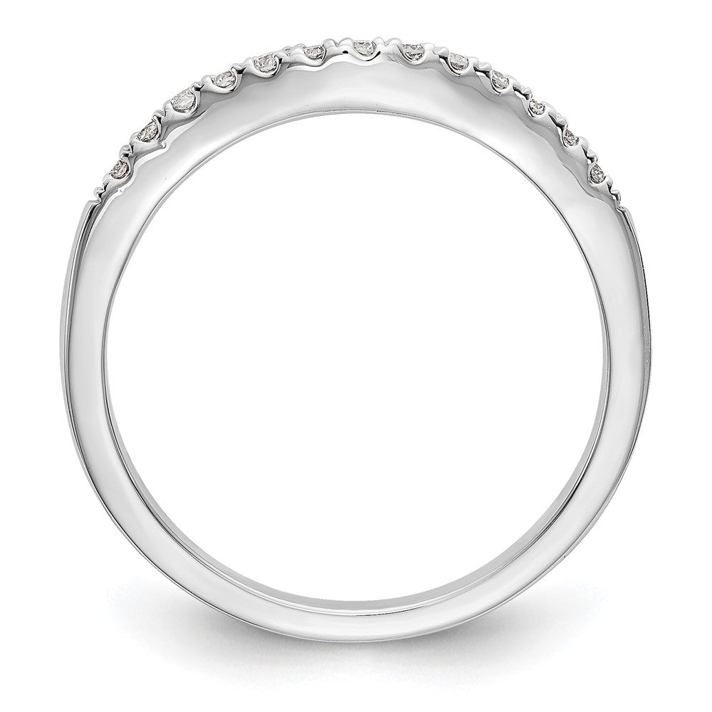 14kw 1/3ct Lab Grown Dia VS/SI+ G+ Comp Set of 2 Curved Wedding Bands