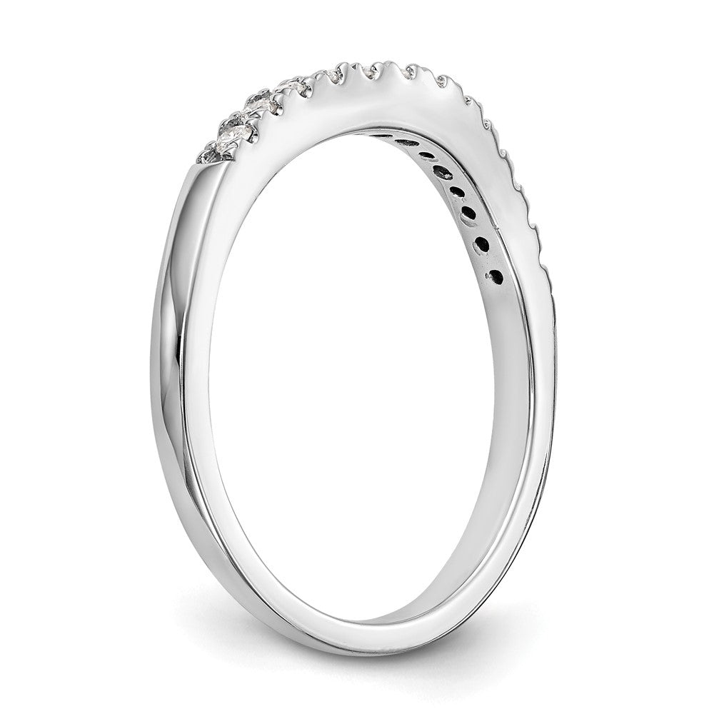 14kw 1/3ct Lab Grown Dia VS/SI+ G+ Comp Set of 2 Curved Wedding Bands