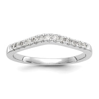 14kw 1/3ct Lab Grown Dia VS/SI+ G+ Comp Set of 2 Curved Wedding Bands