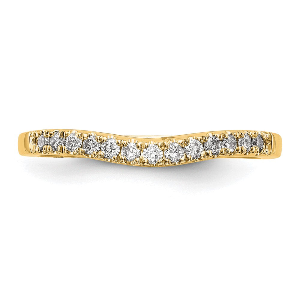 14k 1/3ct Lab Grown Dia VS/SI+ G+ Comp Set of 2 Curved Wedding Bands