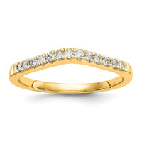 14k 1/3ct Lab Grown Dia VS/SI+ G+ Comp Set of 2 Curved Wedding Bands