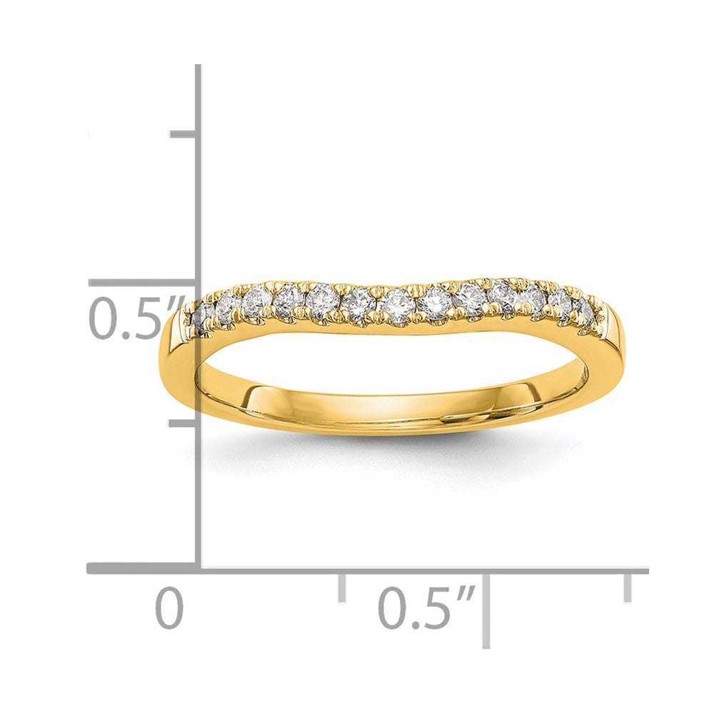 14k 1/3ct Lab Grown Dia VS/SI+ G+ Comp Set of 2 Curved Wedding Bands