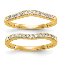 14k 1/3ct Lab Grown Dia VS/SI+ G+ Comp Set of 2 Curved Wedding Bands