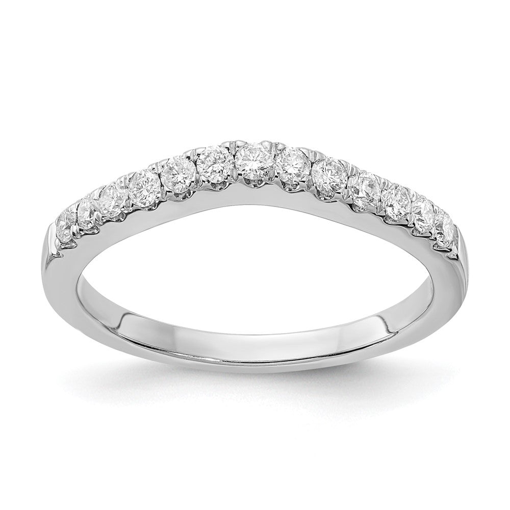 14kw 5/8ct Lab Grown Dia VS/SI+ G+ Comp Set of 2 Curved Wedding Bands