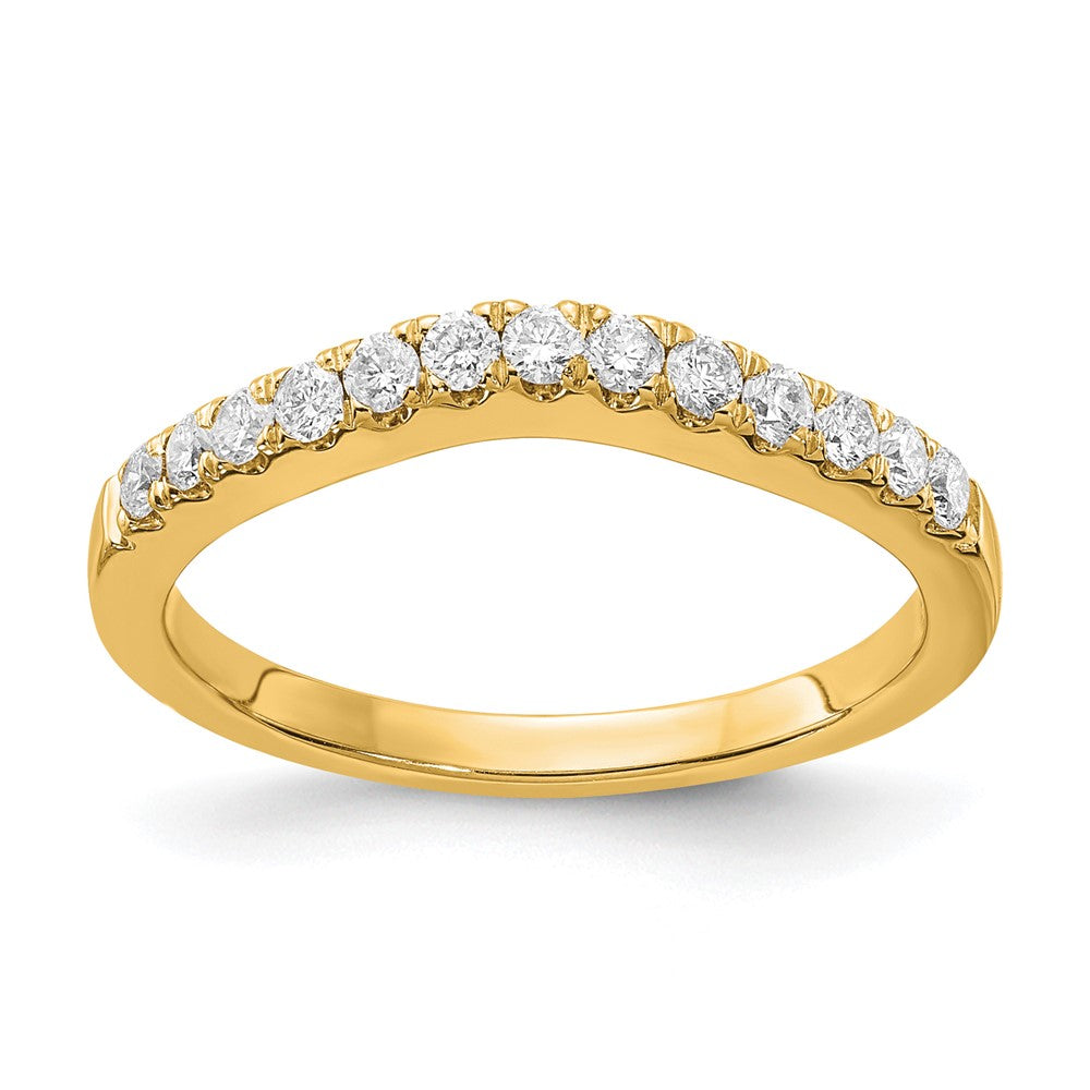 14k 5/8ct Lab Grown Dia VS/SI+ G+ Comp Set of 2 Curved Wedding Bands