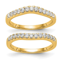 14k 5/8ct Lab Grown Dia VS/SI+ G+ Comp Set of 2 Curved Wedding Bands