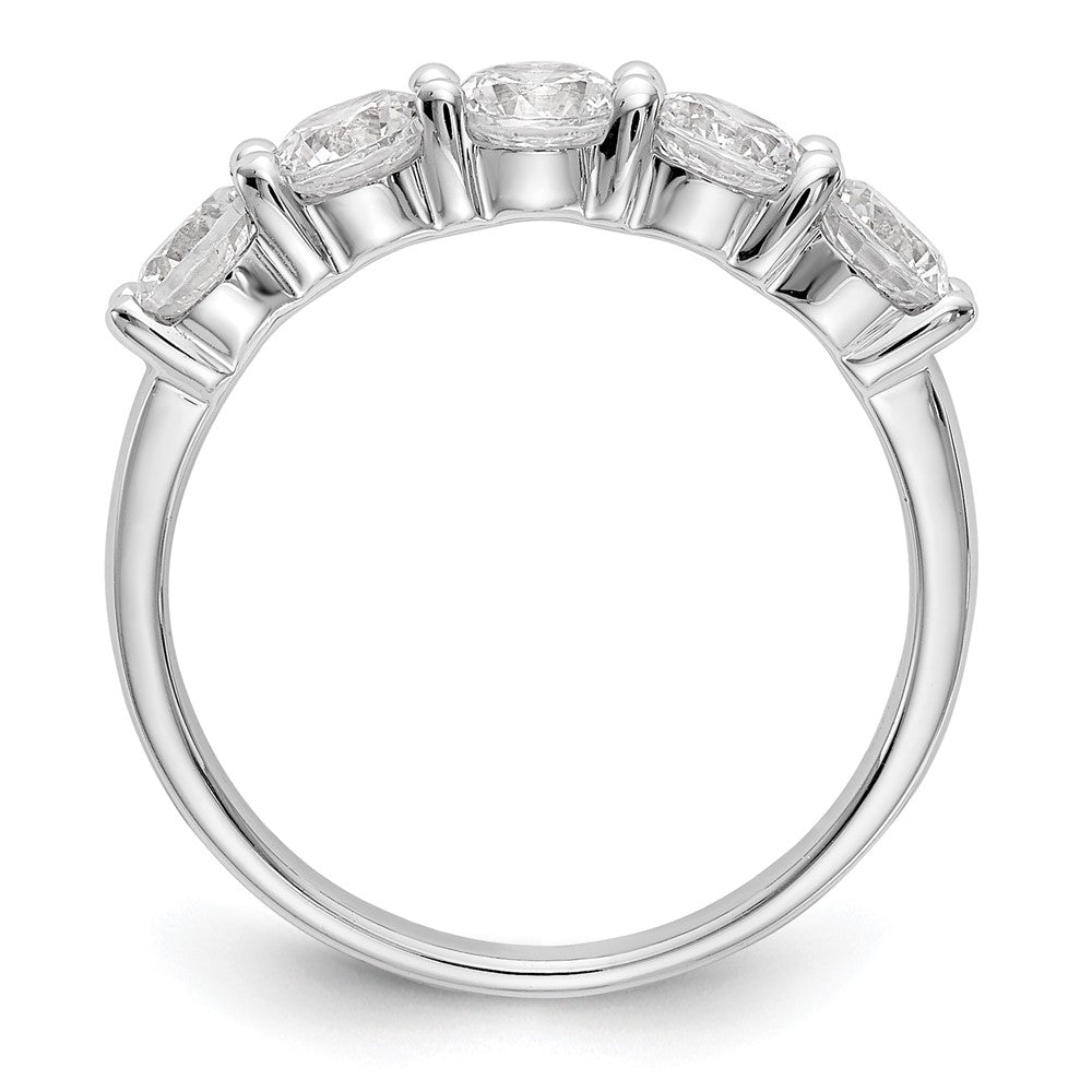 14k White Gold 1 1/3 ct Lab Grown Diamond VS/SI+ G+ 5 Stone Complete Band