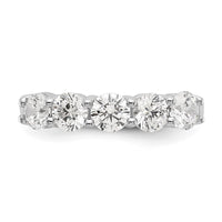 14k White Gold 1 1/3 ct Lab Grown Diamond VS/SI+ G+ 5 Stone Complete Band