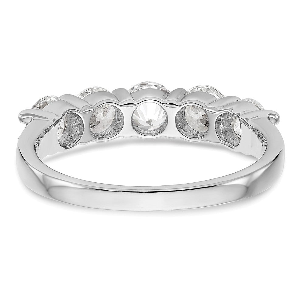 14k White Gold 1 1/3 ct Lab Grown Diamond VS/SI+ G+ 5 Stone Complete Band