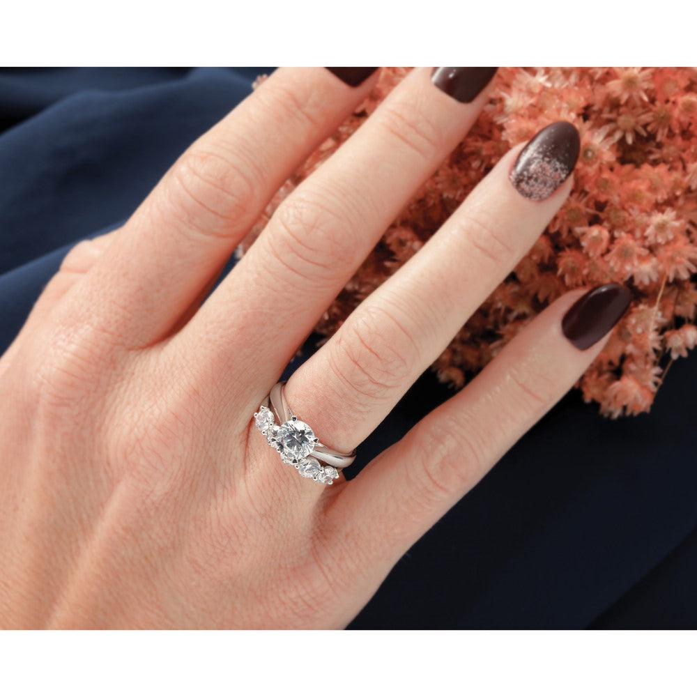 14k White Gold 1 1/3 ct Lab Grown Diamond VS/SI+ G+ 5 Stone Complete Band