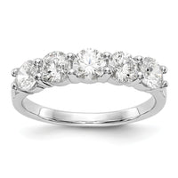 14k White Gold 1 1/3 ct Lab Grown Diamond VS/SI+ G+ 5 Stone Complete Band