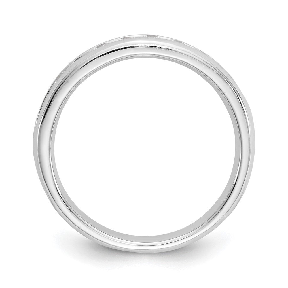 14k White Gold 3/8 ct Lab Grown Diamond VS/SI+ G+ 9 Stone Complete Band