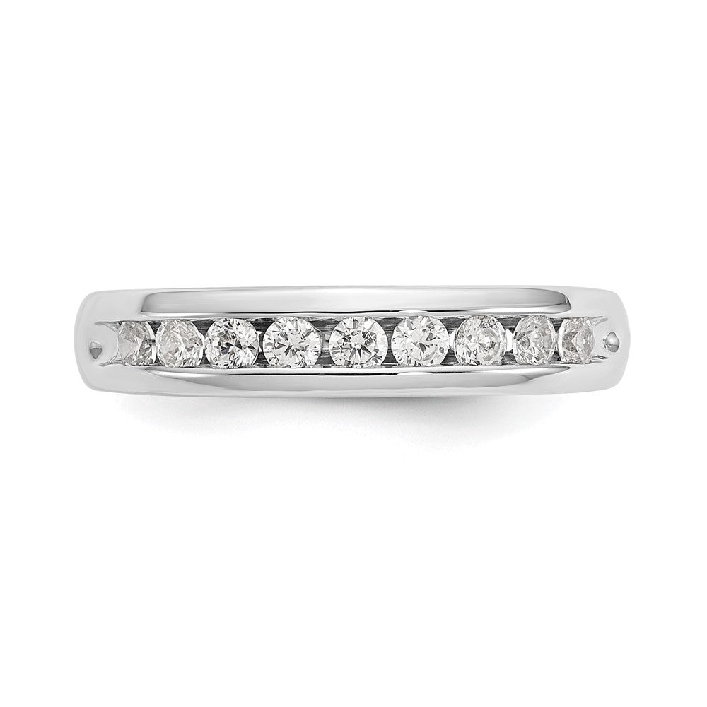 14k White Gold 3/8 ct Lab Grown Diamond VS/SI+ G+ 9 Stone Complete Band