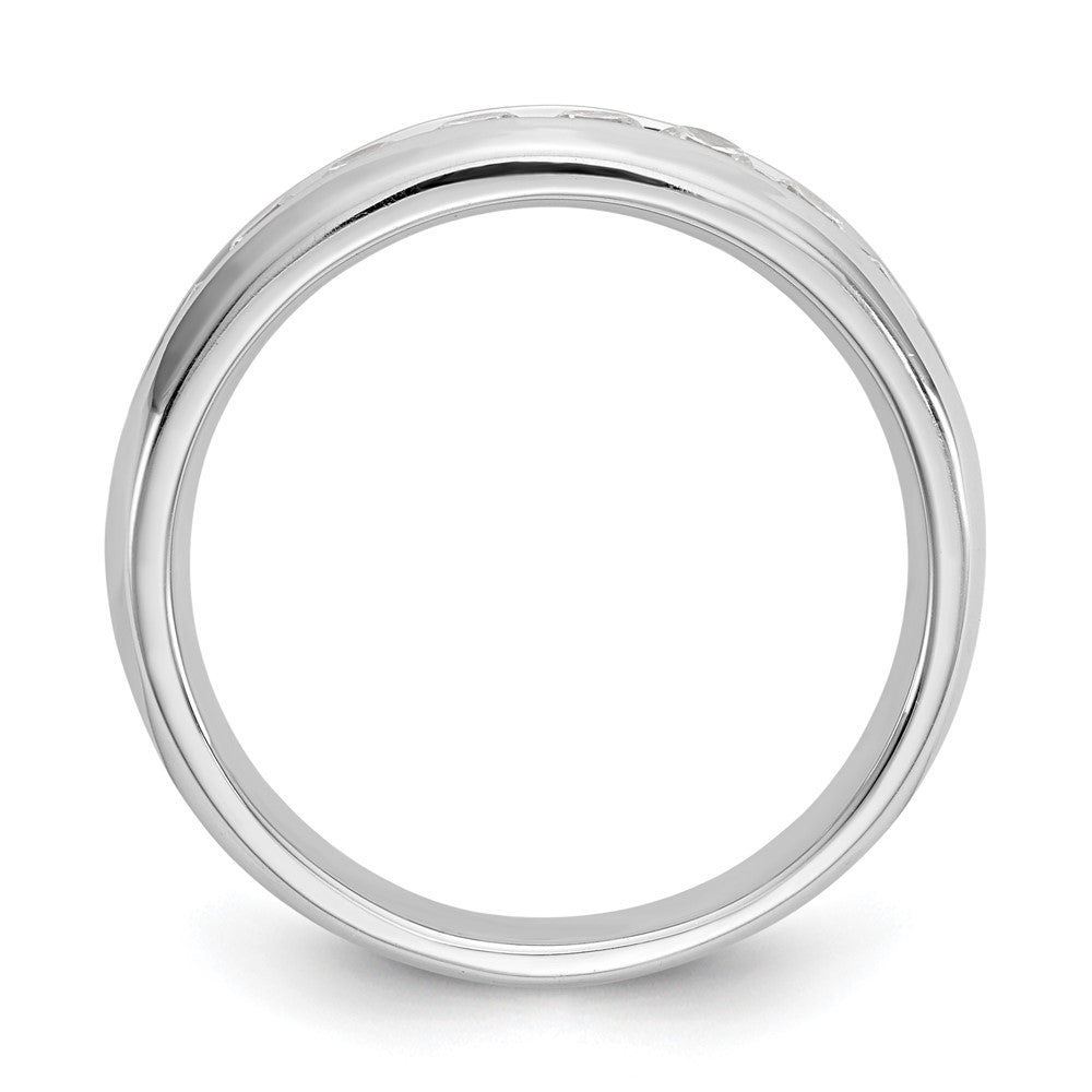 14k White Gold 5/8 ct Lab Grown Diamond VS/SI+ G+ 9 Stone Complete Band