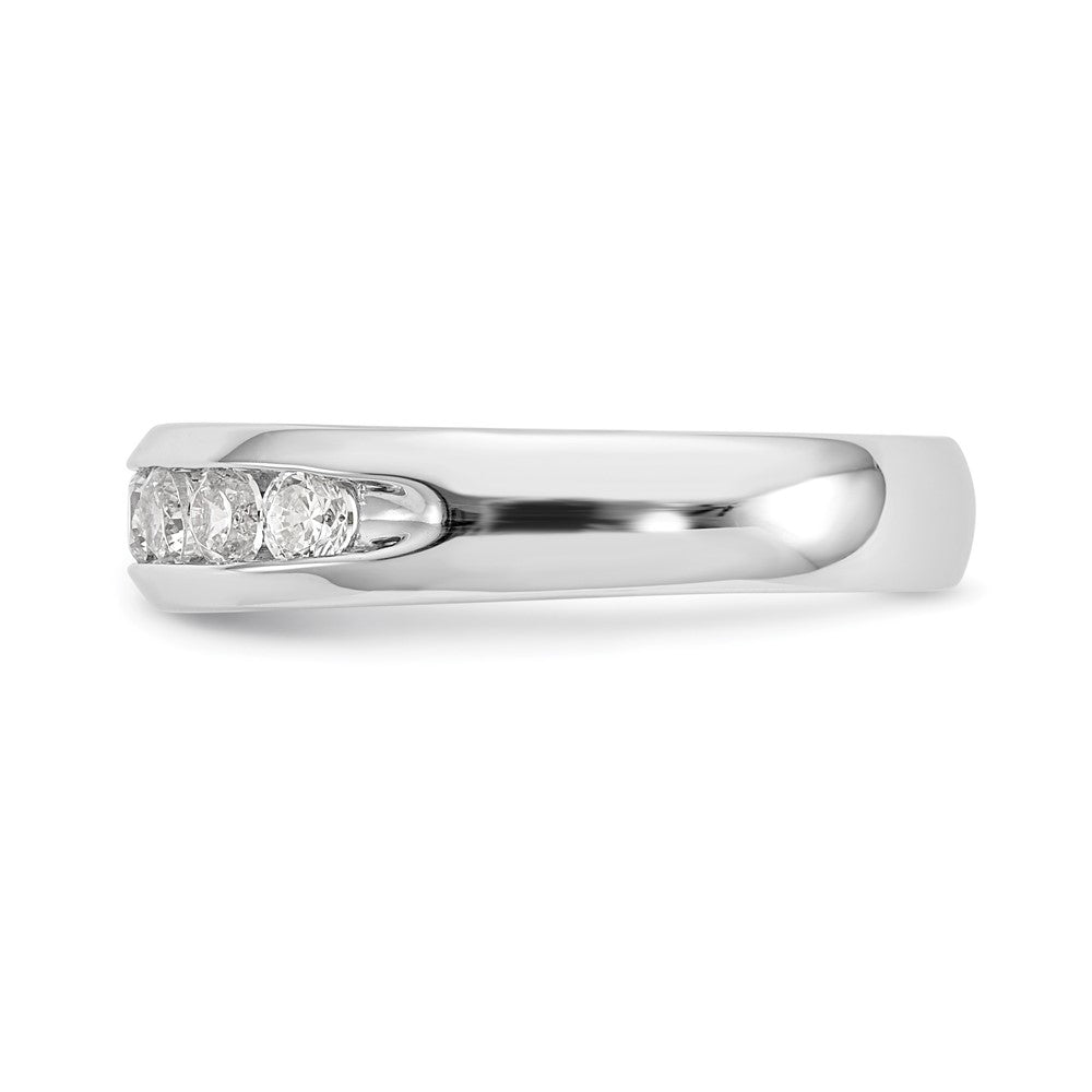 14k White Gold 5/8 ct Lab Grown Diamond VS/SI+ G+ 9 Stone Complete Band