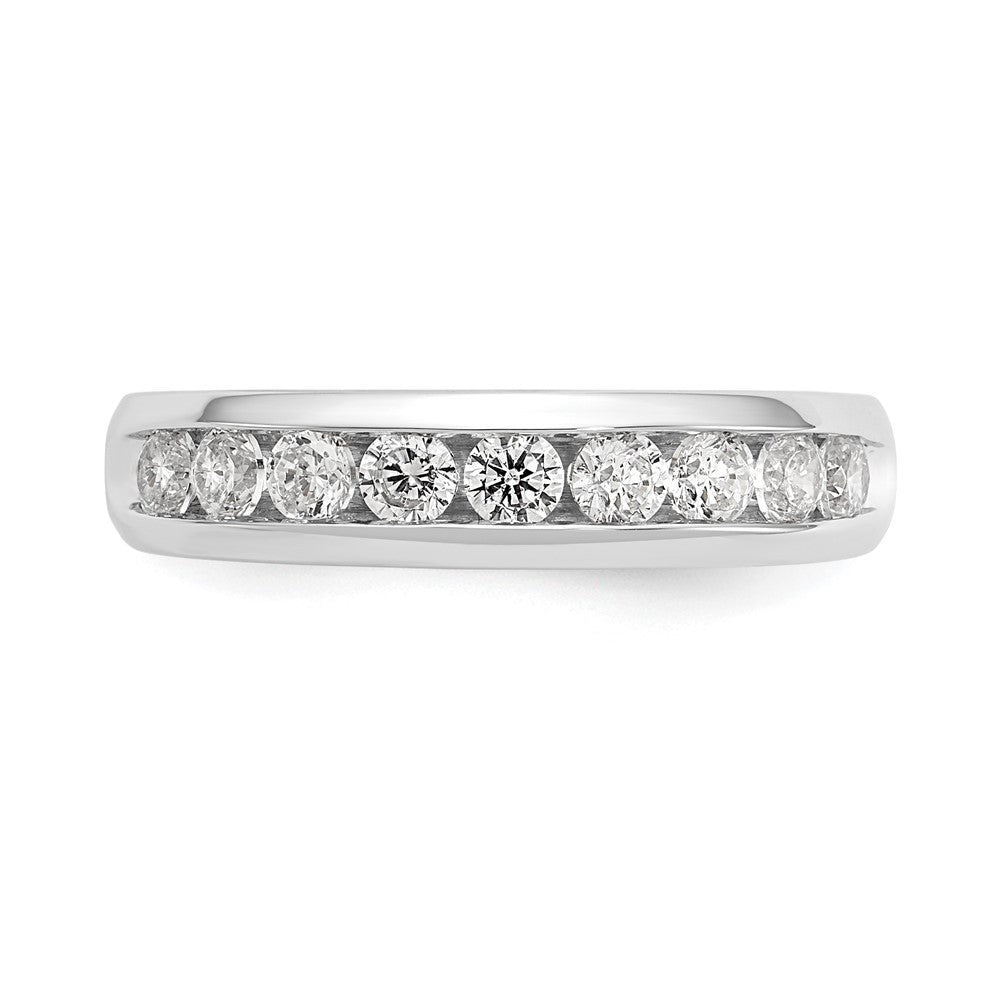 14k White Gold 5/8 ct Lab Grown Diamond VS/SI+ G+ 9 Stone Complete Band