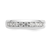 14k White Gold 5/8 ct Lab Grown Diamond VS/SI+ G+ 9 Stone Complete Band