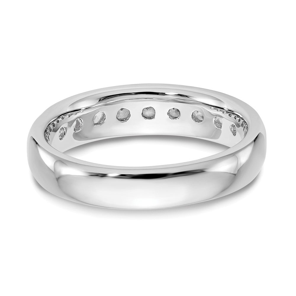 14k White Gold 5/8 ct Lab Grown Diamond VS/SI+ G+ 9 Stone Complete Band