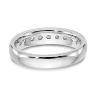 14k White Gold 5/8 ct Lab Grown Diamond VS/SI+ G+ 9 Stone Complete Band