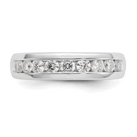 14k White Gold 3/4 ct Lab Grown Diamond VS/SI+ G+ 9 Stone Complete Band
