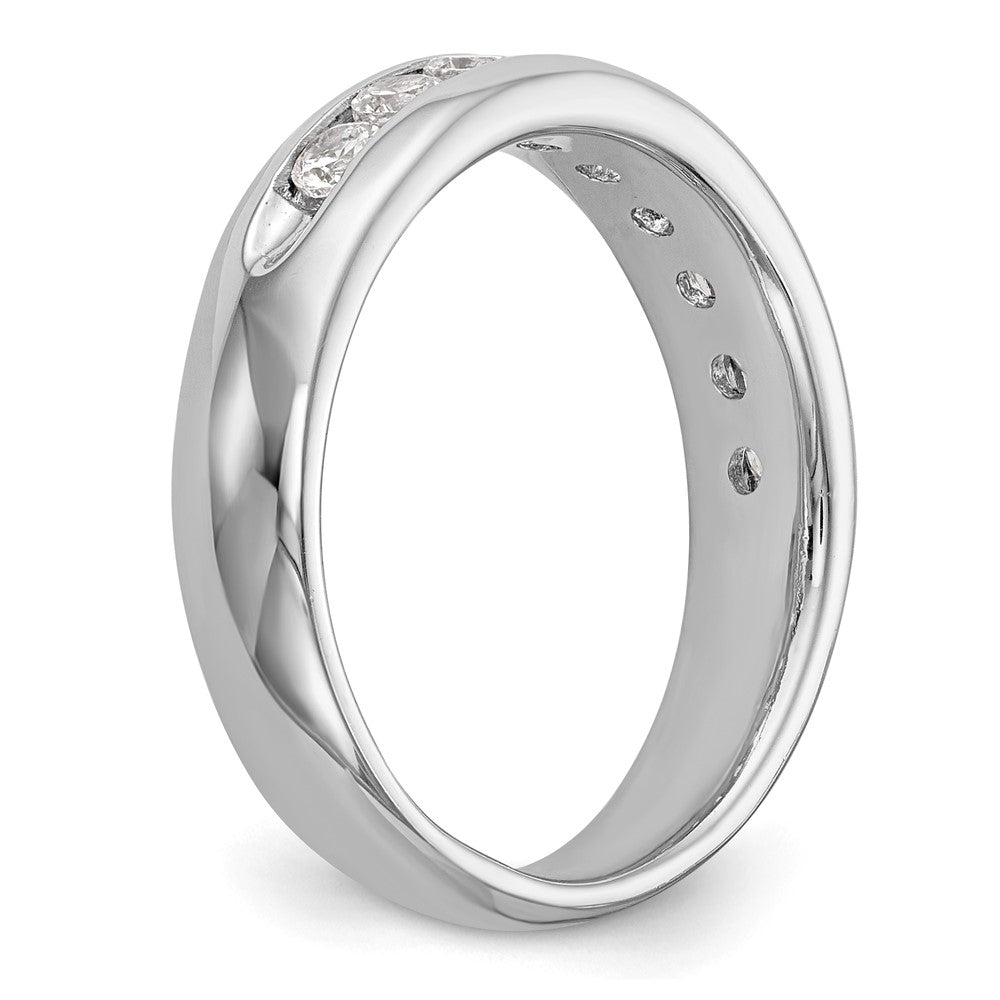 14k White Gold 3/4 ct Lab Grown Diamond VS/SI+ G+ 9 Stone Complete Band
