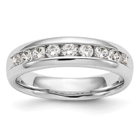 14k White Gold 3/4 ct Lab Grown Diamond VS/SI+ G+ 9 Stone Complete Band