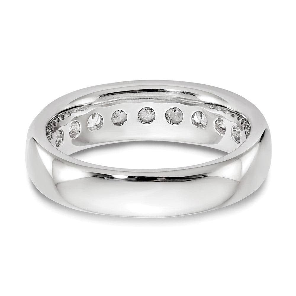 14k White Gold 1 ct Lab Grown Diamond VS/SI+ G+ 9 Stone Complete Band