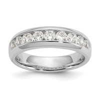 14k White Gold 1 ct Lab Grown Diamond VS/SI+ G+ 9 Stone Complete Band