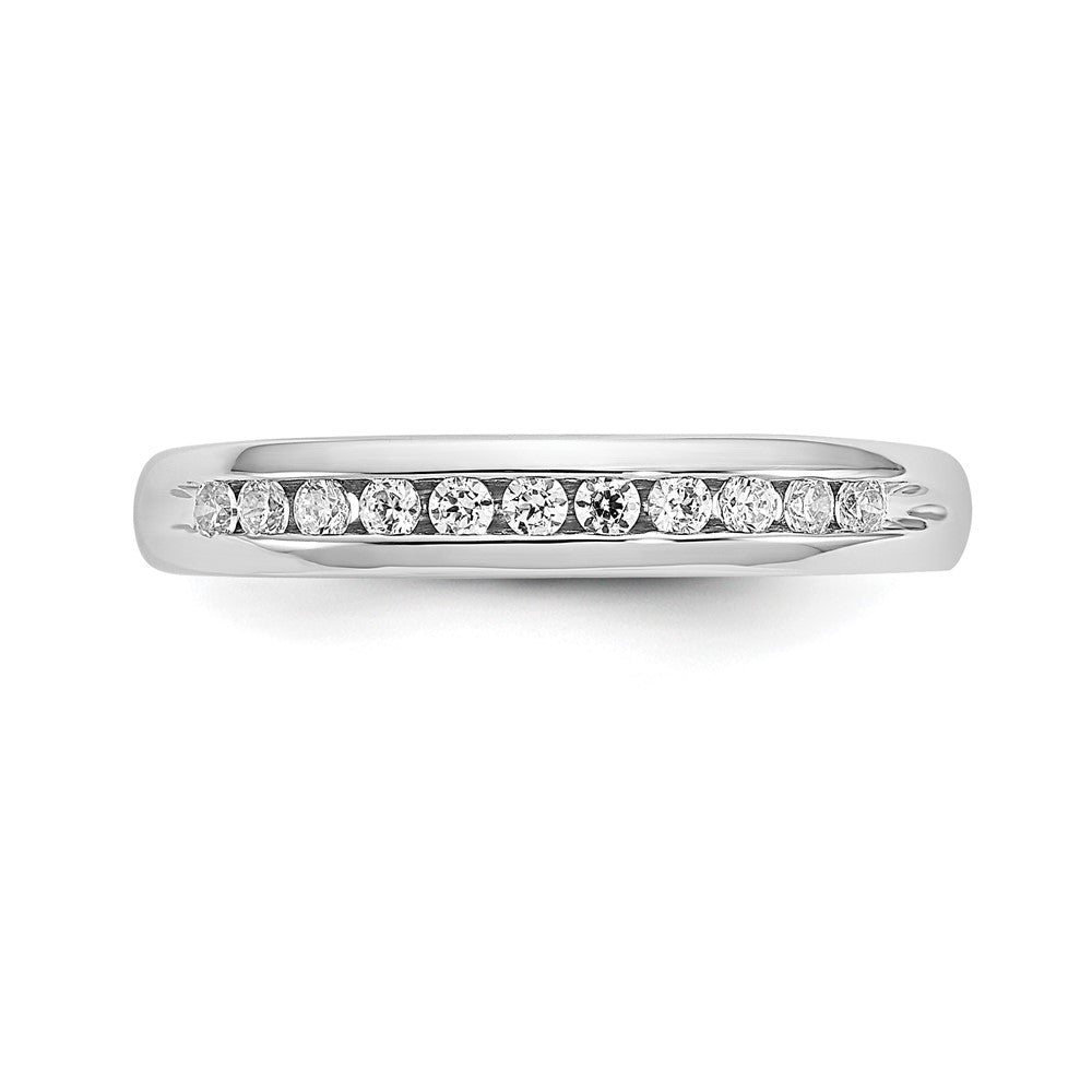 14k White Gold 1/5 ct Lab Grown Diamond VS/SI+ G+ 11 Stone Complete Band